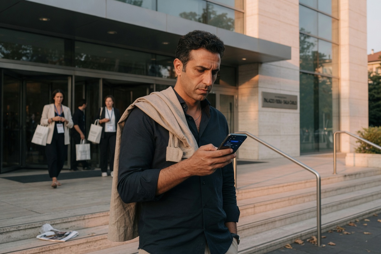 Smartphone in treno durante un viaggio di lavoro