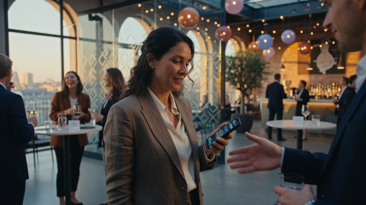 Dopo un incontro di networking, con lo smartphone in mano